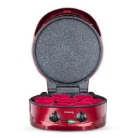 Appareil a tarte express HKoeNIG - TRT180 - Four a Pizza - Multicuiseur Multifonction - Température jusqu'a 210°C - Rouge - 1800W(m-5)