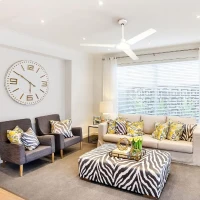 FARELEK - SEYCHELLES Ø 122 cm - Ventilateur de plafond réversible - 3 pales métal laquées blanc - 112416(m-2)