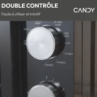 CMG20TNMB Micro-ondes Gril CANDY Moderna 20L 700W - Gril 900W - UI mécanique 6 niveaux de puissance - Fonction Décongélation poids(m-4)