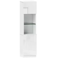 HOMCOM Coluna de Casa de Banho com 2 Portas Prateleiras Ajustáveis 40x38x160 cm Branco(m-1)