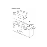 Bosch Table de cuisson aspirante induction 60cm 4 foyers 7400w noir - PVS611B16E(m-3)