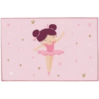 Tapis - FUN HOUSE - Danseuse Ballerine - 120 x 80 cm - Rose - Rectangulaire - Enfant(m-1)