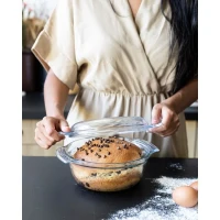 Cocotte - PYREX - 1450074 - Ronde - En verre borosilicate - 5,1 litres - Adapté au congélateur et micro-ondes(m-4)