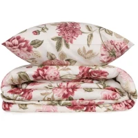 Parure de lit - 1 housse de couette 220 x 240 cm + 2 taies d'oreiller 60 x 60 cm - 65% coton, 35% polyester - Creme(m-3)