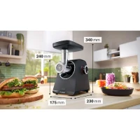 Hachoir a viande Série 4 - BOSCH - MFWS430B - 3 grilles de hachoir - Marche arriere - Noir(m-2)