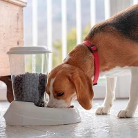 FERPLAST Distributeur croquettes Zenith 3L en plastique - 29,2x20,2x28,8 - Blanc - Chien et chat(m-2)