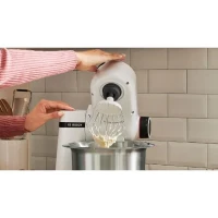 Robot multifonction compact - BOSCH MUMS2EW20 - Bol inox - 3 disques - blender 1,25L - Kit pâtisserie inclus - blanc(m-5)
