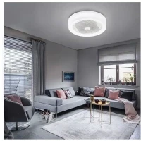 AIR-LIGHT CROWN - Ventilateur de plafond blanc Ø40cm 95W avec couronne d'éclairage LED(m-3)