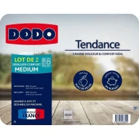 DODO Lot de 2 oreillers Tendance - 60 x 60 cm - Garnissage 100% Polyester fibre creuse siliconée - Blanc(m-2)