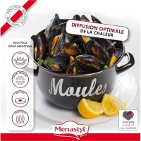 Marmite a moule - MENASTYL - 3645563 - En acier émaillé - Noir - 18 cm - Avec écritures - Tous feux dont induction(m-3)