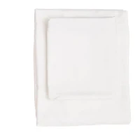 Parure de lit - 1 housse de couette 220 x 240 cm + 2 taies d'oreiller 60 x 60 cm - Satiné 100% coton - Blanc(m-3)