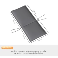 Outsunny Conjunto 4 Almofadas para Cadeira de Exterior com Fixadores e Tira Ajustável Upf50+ 124x50x5 cm Cinza(m-3)