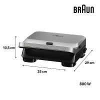 Grill - BRAUN - Sandwich Maker 5 SM5005 - 800 W - Inox / Noir(m-5)