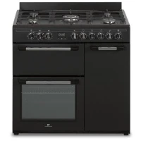 Cuisiniere piano gaz 3 fours électriques CONTINENTAL EDISON CECP903FB - 5 feux - Noir - Largeur 90 cm(m-1)