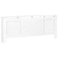 HOMCOM Cobertura para Radiador Extensível Ripado em Mdf 139-208,5x20,5x82,5 cm Branco