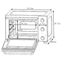 CONTINENTAL EDISON CEMF22B - Minifour électrique 22L noir - 1300W - Rotissoire, Convection naturelle(m-4)
