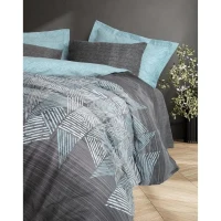 Parure de lit - 1 housse de couette 220 x 240 cm + 2 taies d'oreiller 60 x 60 cm - 100% coton renforcé - Anthracite(m-3)