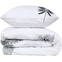 Parure de lit - 1 housse de couette 220 x 240 cm + 2 taies d'oreiller 60 x 60 cm - 100% coton renforcé - Gris(m-2)