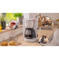 Cafetiere Filtre - BOSCH - TKA2M111 MyMoment - Blanche - Capacité 1,25L - verseuse verre - systeme anti-gouttes(m-2)