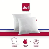 ABEIL Lot de 2 Oreillers DOUBLE CONFORT 100% Coton 60x60cm(m-1)