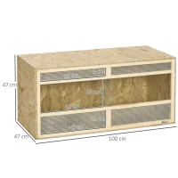 PawHut Terrário para Répteis com Porta de Vidro Deslizante 100x47x47 cm Cor Madeira(m-3)