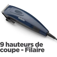Tondeuse Cheveux - BaByliss - E695E - Lames en acier inoxydable - 8 guides de coupe - de 1 a 25mm(m-6)