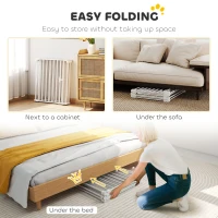 PawHut Cancelletto Pieghevole per Cani a 6 Pannelli, Porta con Chiusura Doppia, Bianco(m-4)