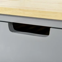 HOMCOM Carrinho de Cozinha com Rodas e Tampo em Madeira 2 Prateleiras 1 Gaveta 66,5x40x84,5 cm Cinza(m-5)