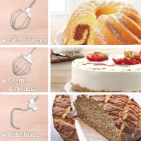 Robot multifonction compact - BOSCH MUMS2EW20 - Bol inox - 3 disques - blender 1,25L - Kit pâtisserie inclus - blanc(m-2)