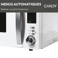 Micro-ondes Candy Essenza CMXW30DW 900W 30L Digital Blanc - Fonction Décongélation - 5 Niveaux de Puissance - 10 Menus Auto(m-4)