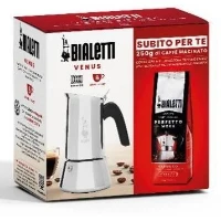 Cafetiere italienne Bialetti VENUS + 1 paquet de café Moka Classico 250 g - capacité 6 tasses - Argent(m-1)