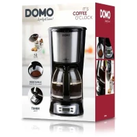 Cafetiere Filtre - DOMO - DO708K - 1000 W - 1,5 L - 12 tasses - Ecran LCD - Minuteur 24 h - Noir et acier inoxydable(m-5)