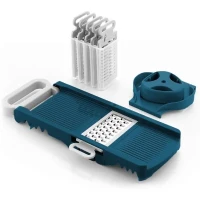 Mandoline pliable - ARTHUR MARTIN - AMM530 - 6 en 1 - 3 Lames de râpes et 3 lames de coupes légumes - Acier inoxydable(m-1)