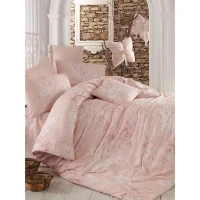 Parure de lit - 1 housse de couette 220 x 240 cm + 2 taies d'oreiller 60 x 60 cm - 100% coton renforcé - Rose(m-1)