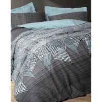 Parure de lit - 1 housse de couette 220 x 240 cm + 2 taies d'oreiller 60 x 60 cm - 100% coton renforcé - Anthracite(m-4)