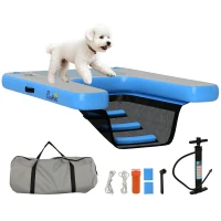 Pawhut Rampa Inflável para Bote para Cães Plataforma Flutuante para Esportes Náuticos 120x90x10 cm Azul e Cinza(m-5)