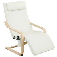 HOMCOM Poltrona Relax com Massagem 8 Pontos e Aquecimento Apoio de Pés Ajustável 67x95x101 cm Creme(m-1)