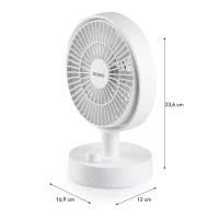 Ventilateur de table - DOMO - Li-ion batt. 5V - Rechargeable USB - Diametre 15 cm - 10 vitesses(m-3)