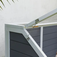 PawHut Terrario para Reptéis Casa para Tartarugas de Madeira com Tampa e 2 Zonas 120x55x50 cm Cinza(m-4)