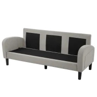 3-seater L-shaped Corner Sofa with Reversible Chaise and Soft Padded Seats, Sofa Bed with Plastic Legs, 166L x 118W x 77H cm, Gray(m-8)