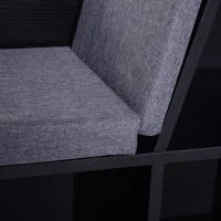 HOMCOM Estante com Banco 6 Casas 3 Almofadas Multiuso para Sala e Quarto Preto e Cinza(m-5)