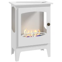 HOMCOM Chimenea de Bioetanol 7000BTU Chimenea de Bioetanol de Acero Tanque de 1,2 L Tiempo de Combustión 3H 39x26x54 cm Negro(m-10)