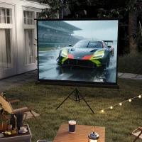 HOMCOM Tela de Projeção 84'' (213 cm) com Tripé Regulável 4:3 Hd para Interior e Exterior(m-5)