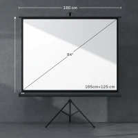 HOMCOM Tela de Projeção 84'' (213 cm) com Tripé Regulável 4:3 Hd para Interior e Exterior(m-3)