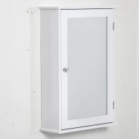 Kleankin Armário de Parede com Espelho para Banheiro com 1 Porta e 2 Prateleiras Mdf 41x14x60 cm Branco(m-6)