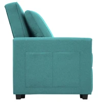 Multifunctional Folding Sofa Bed with Adjustable Backrest and 2 Cushions, Daybed Ideal for Small Homes, 127L x 75-180W x 94H cm, Green(m-14)