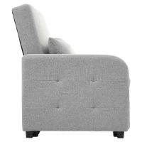 Multifunctional Folding Sofa Bed with Adjustable Backrest and 2 Cushions, Daybed Ideal for Compact Flats, 127L x 75-180W x 94H cm, Dark Grey(m-11)