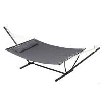 Outsunny Hamac com Suporte de Aço e Almofada 368x140x110 cm Cinza Escuro