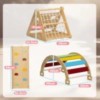AIYAPLAY Set da arrampicata 7-in-1 per bambini, in legno con scivolo, Multicolore(m-3)