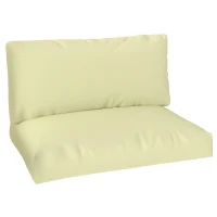 Outsunny Almofadas para Palete Euro 2 Peças 120x80 + 120x45 cm 20 cm Laváveis Bege(m-1)